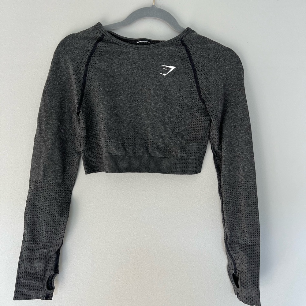 Gymshark Gray Cropped Workout Shirt